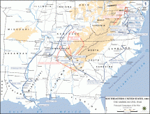 American Civil War - Map, Principal Campaigns