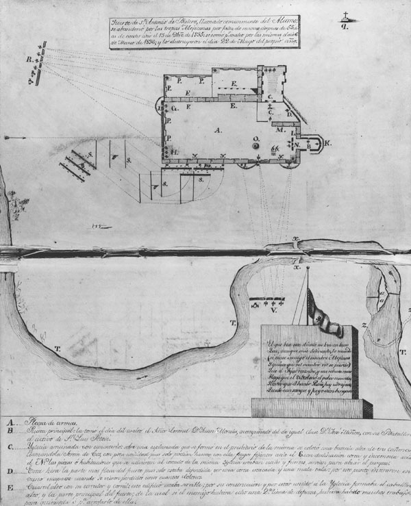 Diagram of the Alamo Mission