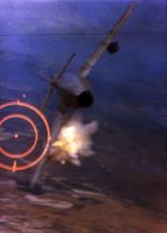 Flaming MiG 17 - Hit by Ammo from F-105D