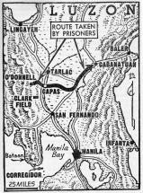 Map Showing San Fernando - Bataan Death March
