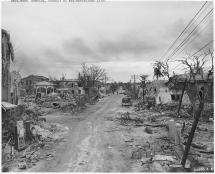 Scenes of wreckage in the town of Garapan, Saipan, Island