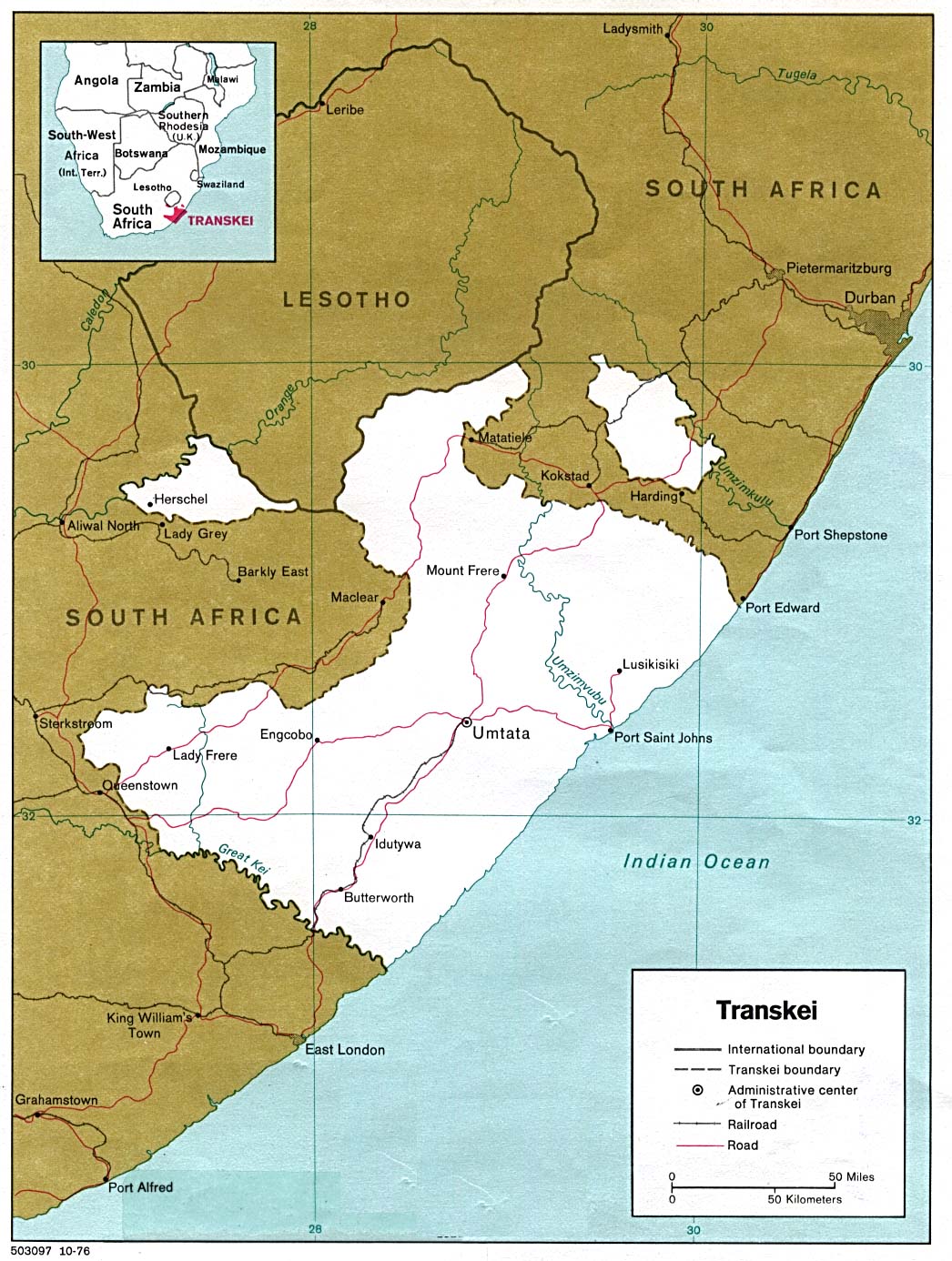 Transkei Locator Map