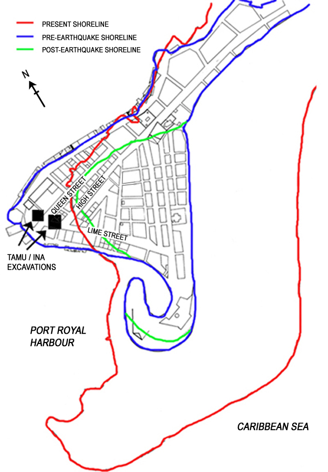 Port Royal Detail Before and After the Earthquake