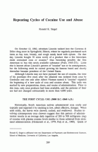 President Lincoln and Cocaine