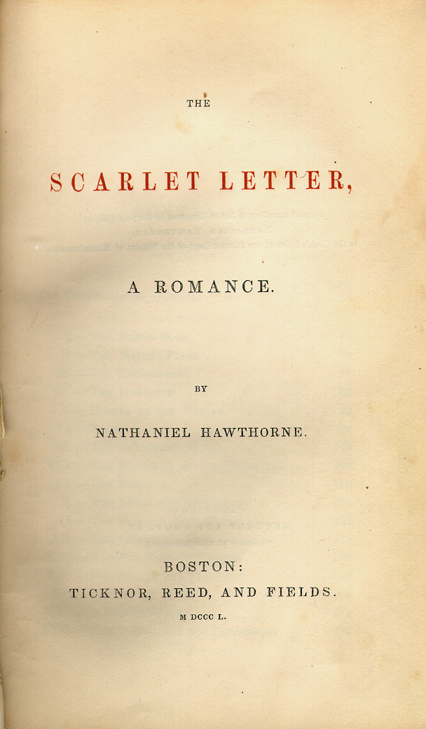 Scarlet Letter, The Early Edition