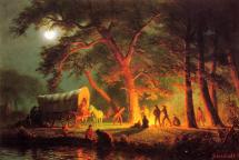 Oregon Trail Campfire - by Albert Bierstadt