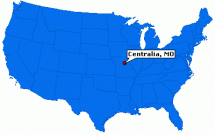 Location of Centralia, Missouri