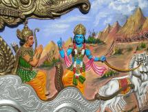 Krishna Teaches Arjuna on the Battlefield