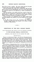 The Objections of the Hon. George Mason