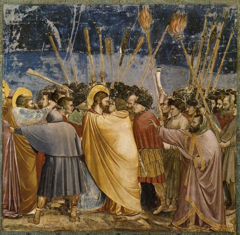 Judas Kiss - Fresco by Giotto Visual Arts Philosophy Trials