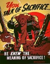 You Talk of Sacrifice - War Poster